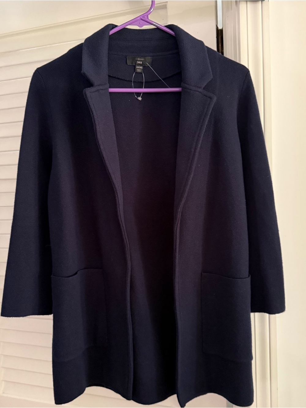 J. Crew Navy Open-Front Long Coatigan